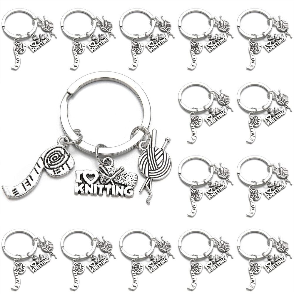 9011 20PCS Knitting Keyring Sewing Keychain Quilting Keychain Gifts Sewing